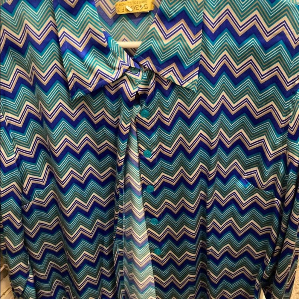 Sharagano- Paris button down silk blouse
